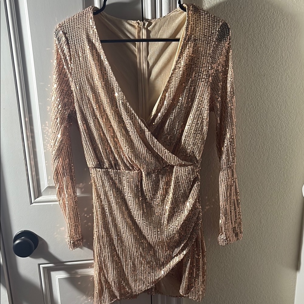 Elegant Sequin Wrap Dress